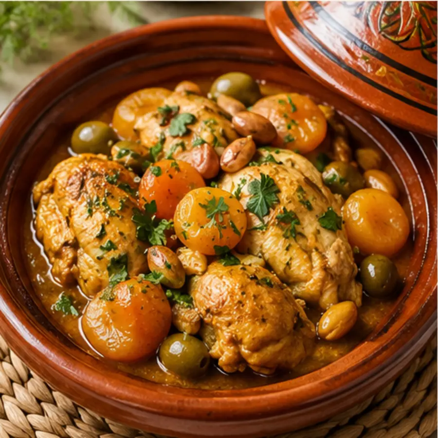 Photograph of Moroccan Chicken Tagine with Apricots
