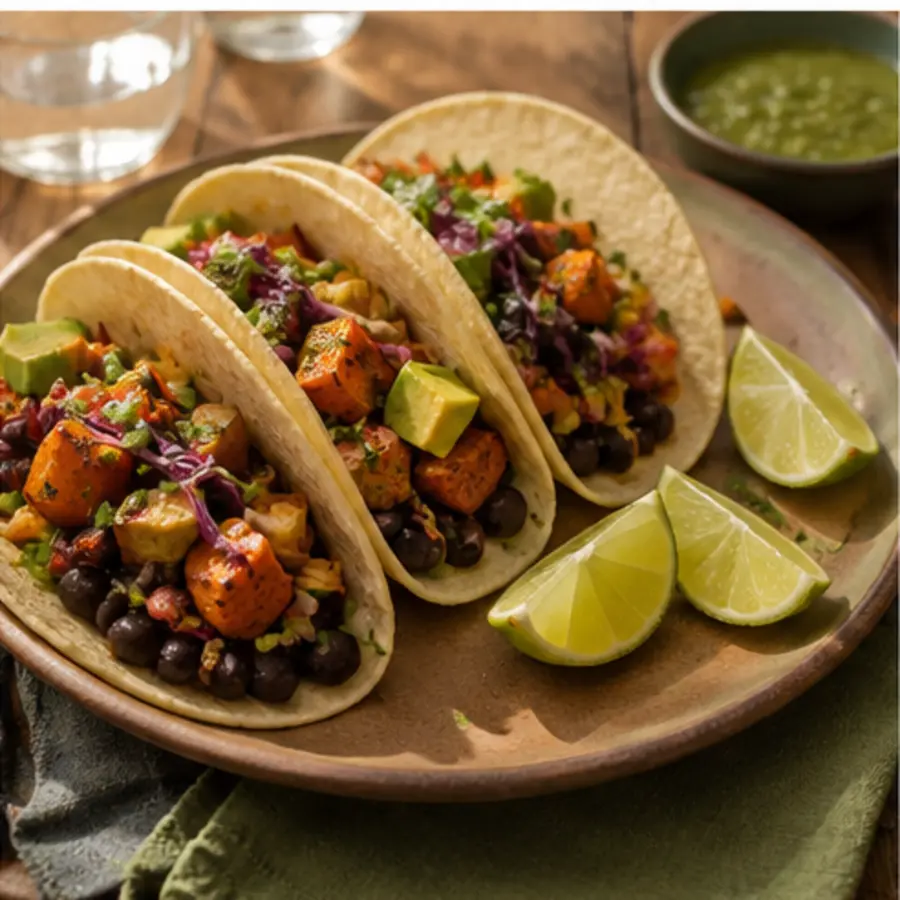 Photograph of Sweet Potato and Black Bean Tacos